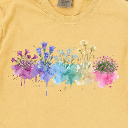 Watercolor Denali Wildflowers Premium Long Sleeve