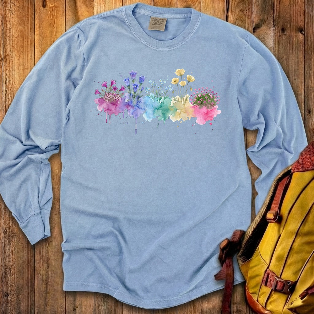 Watercolor Denali Wildflowers Premium Long Sleeve