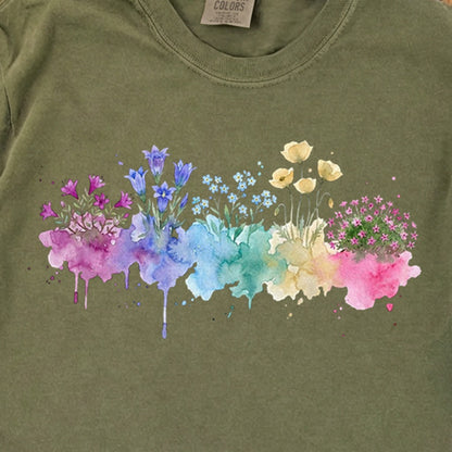 Watercolor Denali Wildflowers Premium Long Sleeve