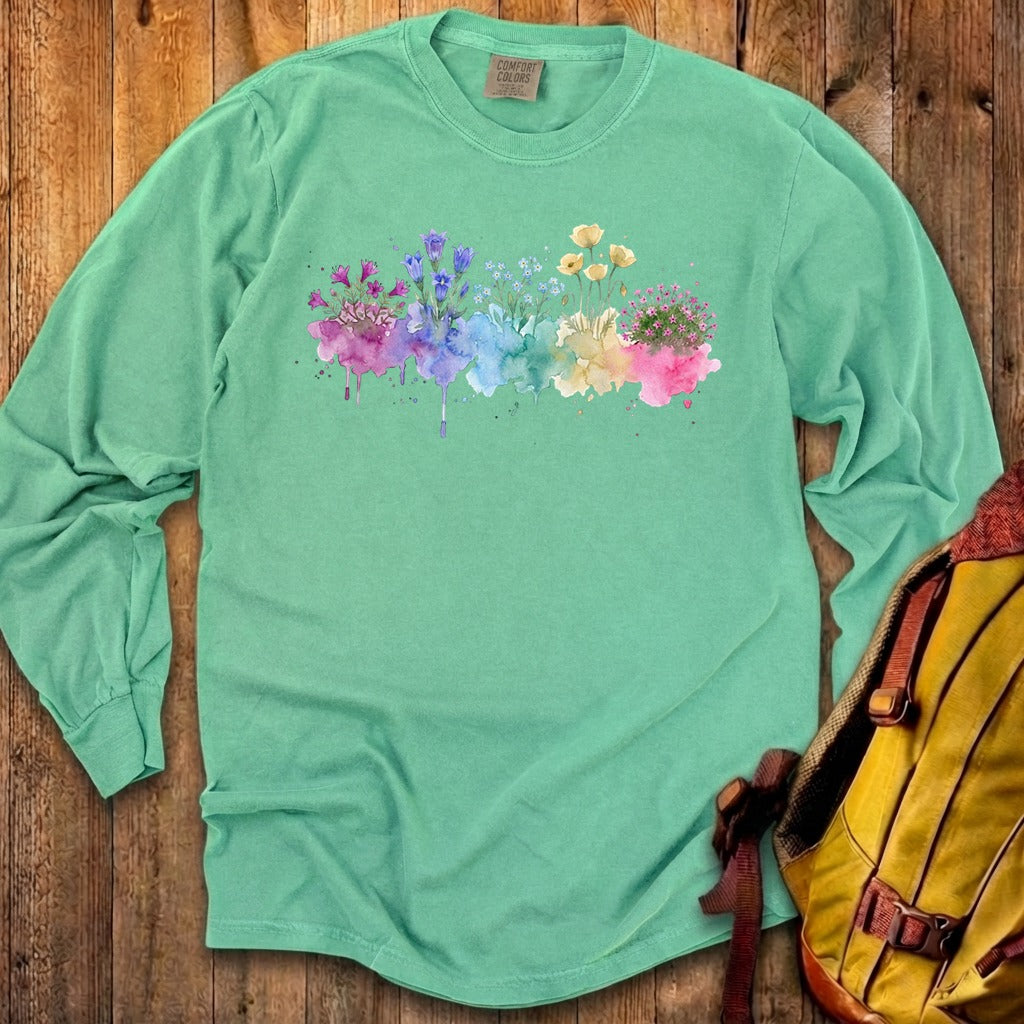 Watercolor Denali Wildflowers Premium Long Sleeve
