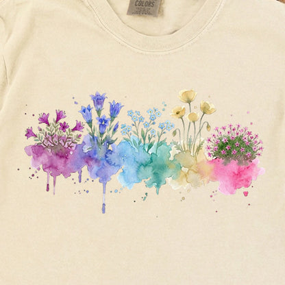 Watercolor Denali Wildflowers Premium Long Sleeve