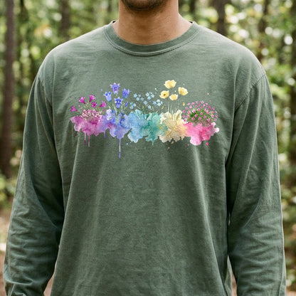 Watercolor Denali Wildflowers Premium Long Sleeve