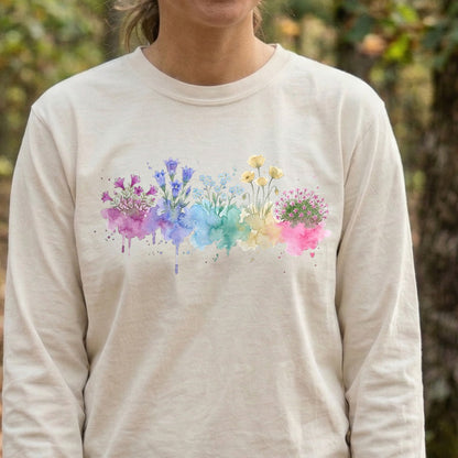 Watercolor Denali Wildflowers Premium Long Sleeve