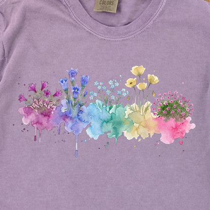 Watercolor Denali Wildflowers Premium Long Sleeve