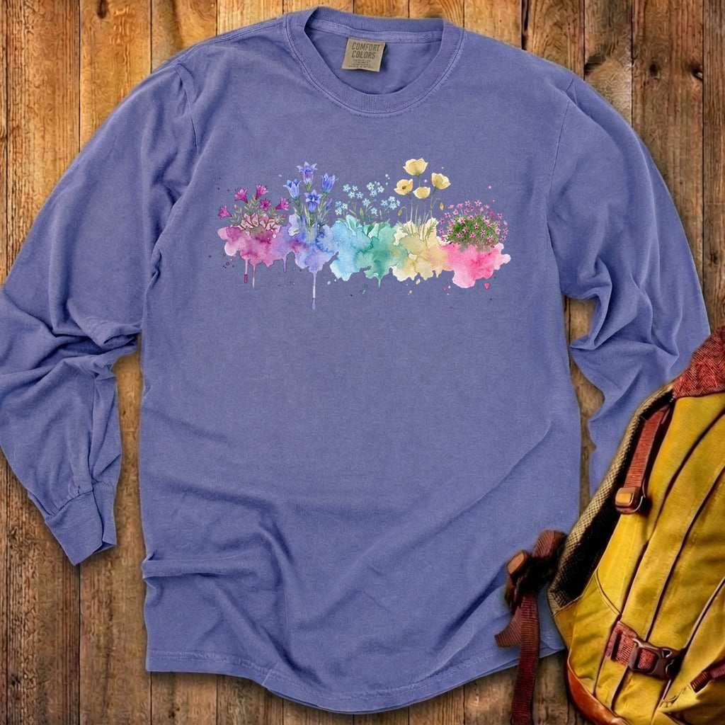 Watercolor Denali Wildflowers Premium Long Sleeve