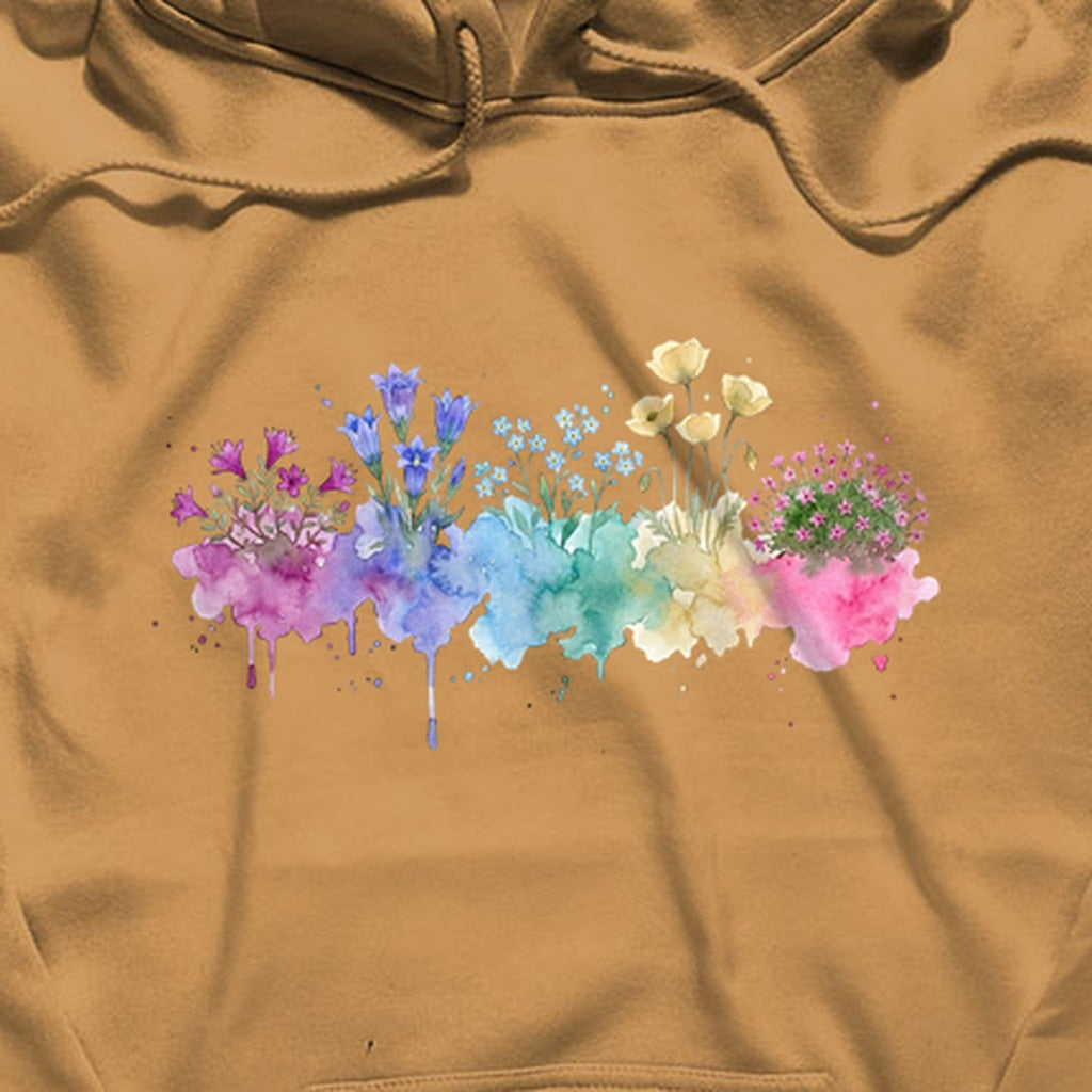 Watercolor Denali Wildflowers Hoodie