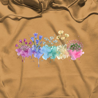 Watercolor Denali Wildflowers Hoodie
