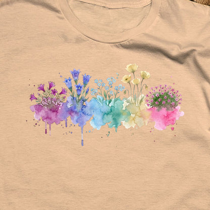 Watercolor Denali Wildflowers T-Shirt