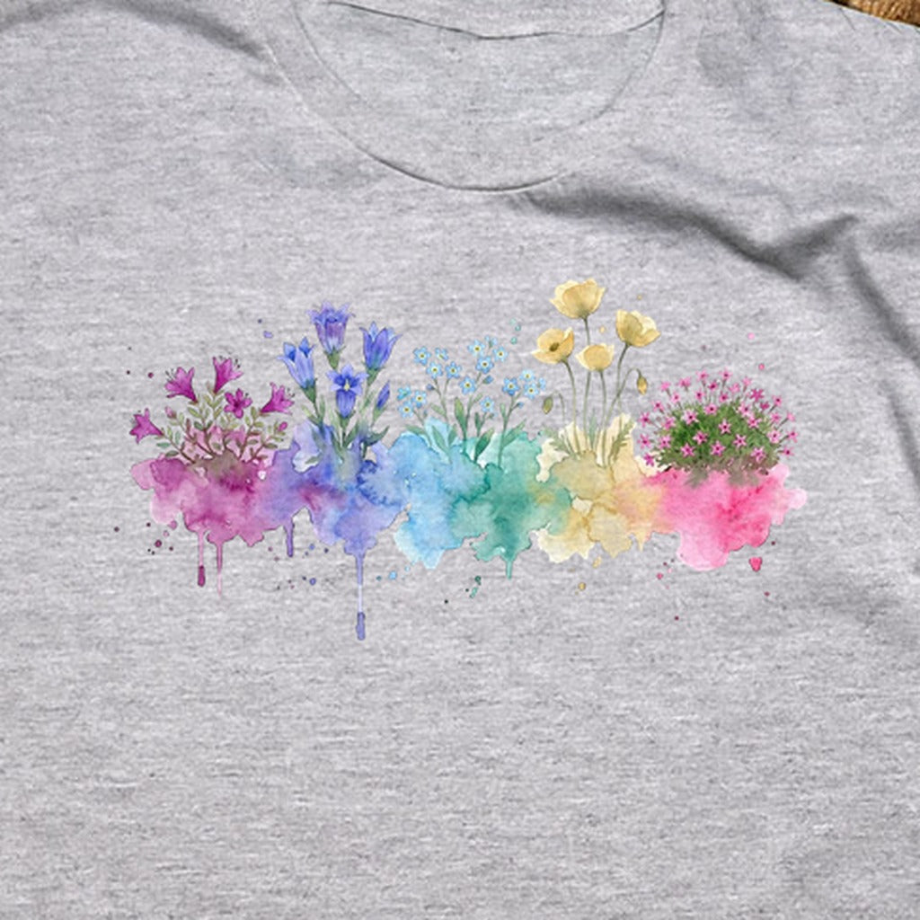 Watercolor Denali Wildflowers T-Shirt