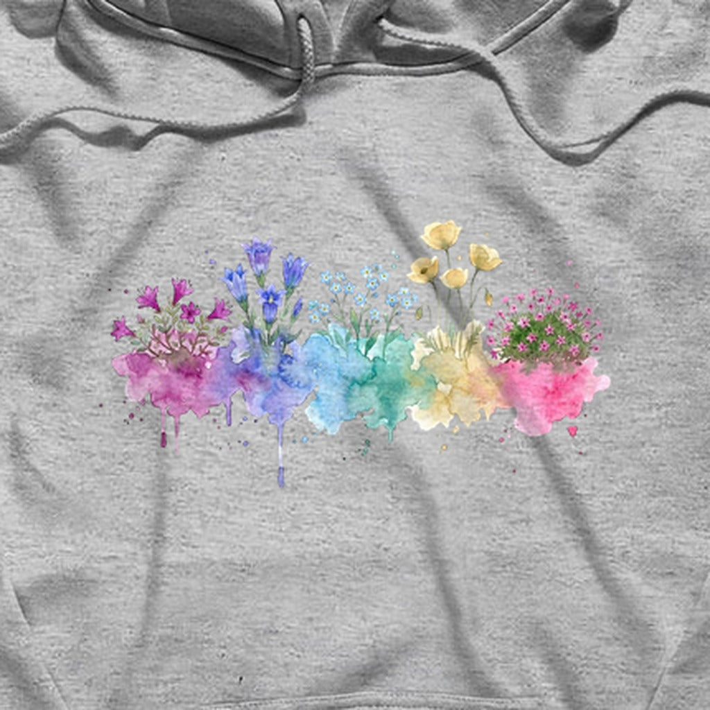 Watercolor Denali Wildflowers Hoodie