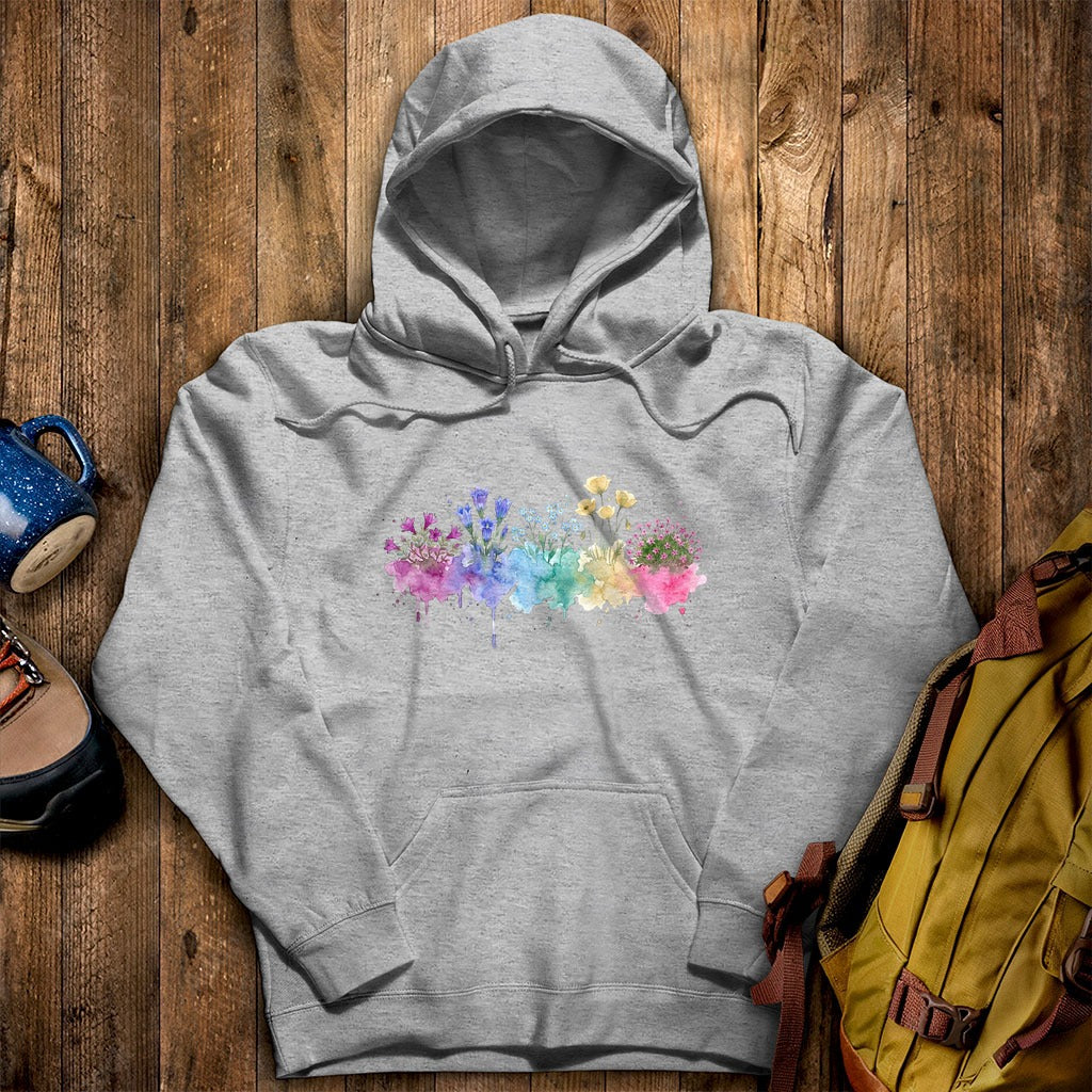 Watercolor Denali Wildflowers Hoodie