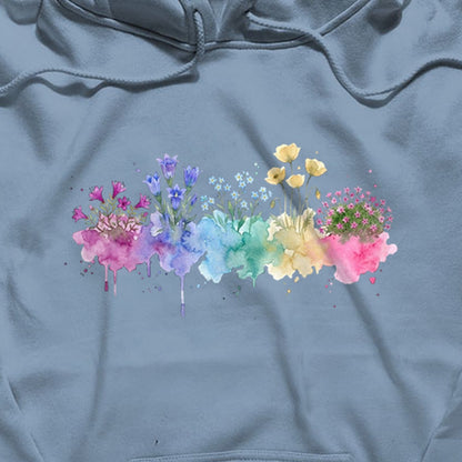 Watercolor Denali Wildflowers Hoodie