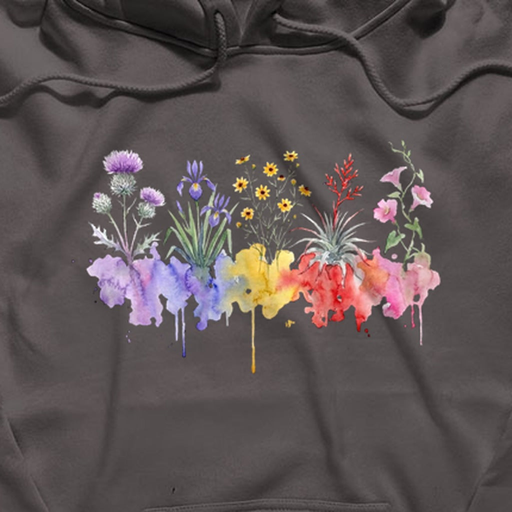 Watercolor Everglades Wildflowers Hoodie