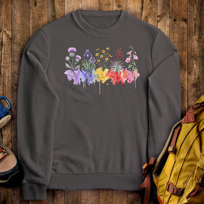 Watercolor Everglades Wildflowers Crewneck Sweatshirt