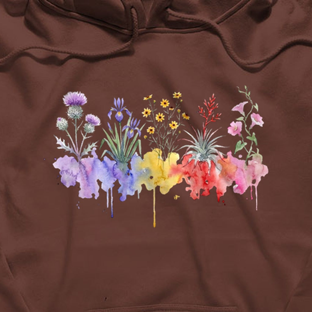 Watercolor Everglades Wildflowers Hoodie