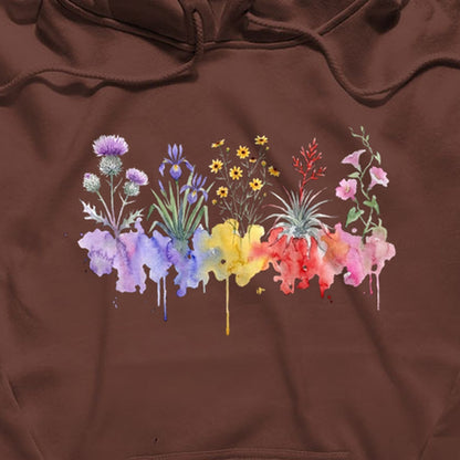 Watercolor Everglades Wildflowers Hoodie
