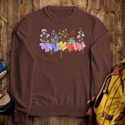 Watercolor Everglades Wildflowers Crewneck Sweatshirt