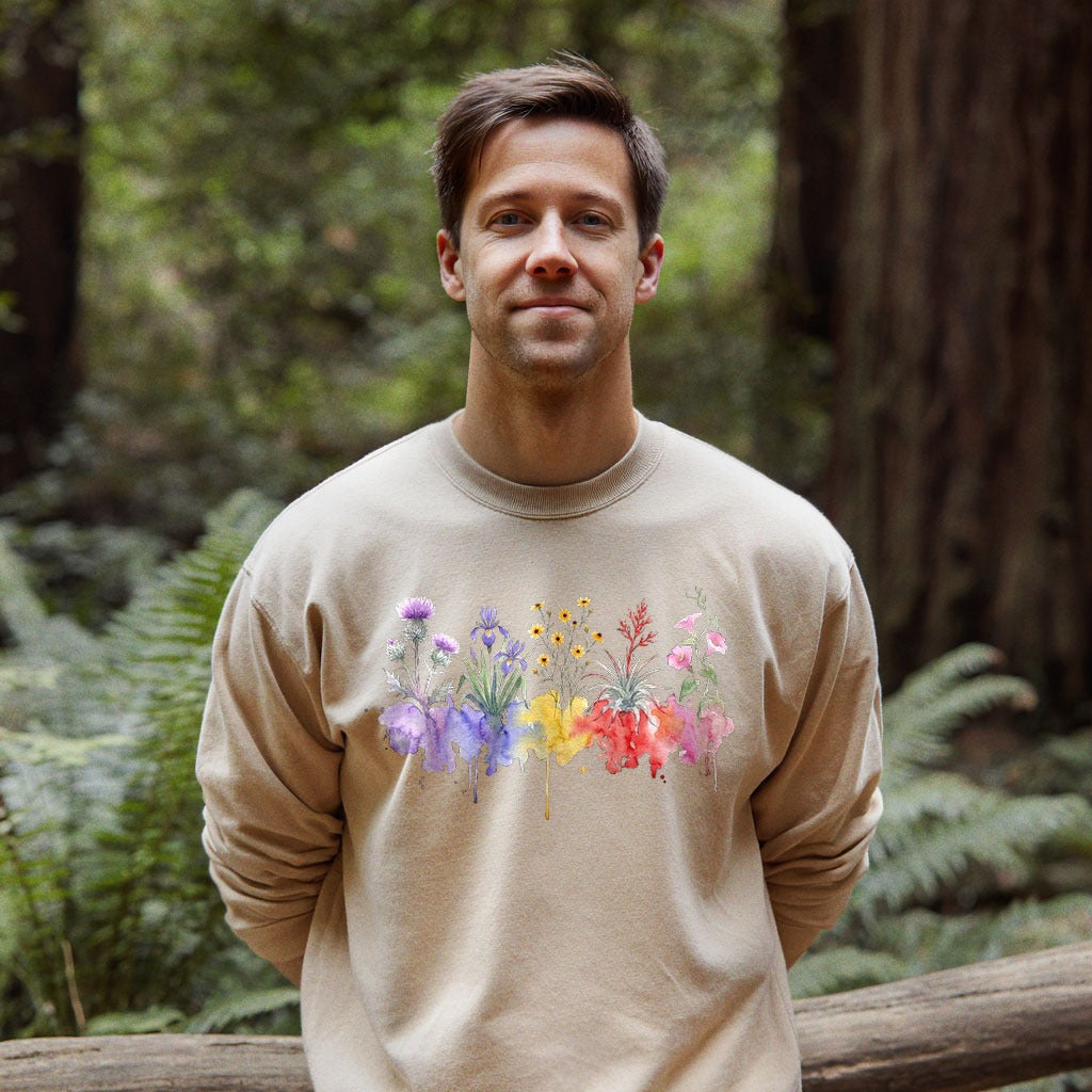 Watercolor Everglades Wildflowers Crewneck Sweatshirt