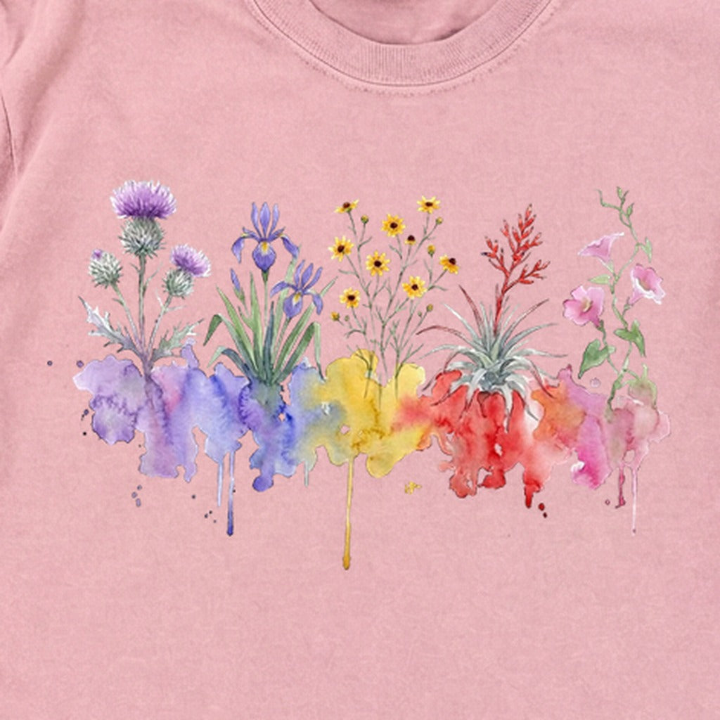 Watercolor Everglades Wildflowers Premium Long Sleeve