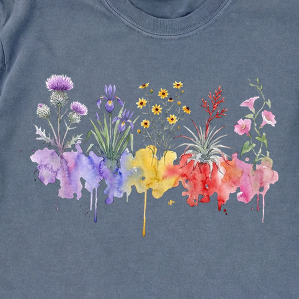 Watercolor Everglades Wildflowers Premium Long Sleeve