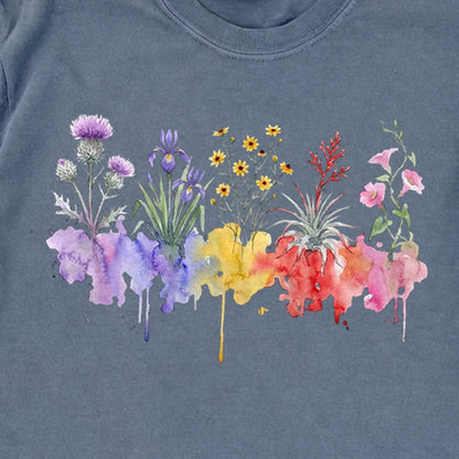 Watercolor Everglades Wildflowers Premium Long Sleeve