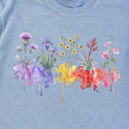 Watercolor Everglades Wildflowers Premium Long Sleeve