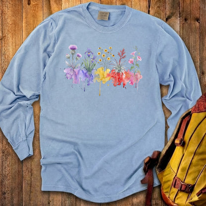Watercolor Everglades Wildflowers Premium Long Sleeve