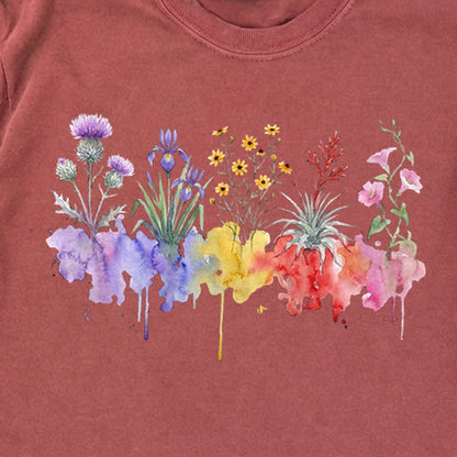 Watercolor Everglades Wildflowers Premium Long Sleeve