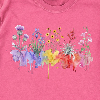 Watercolor Everglades Wildflowers Premium Long Sleeve