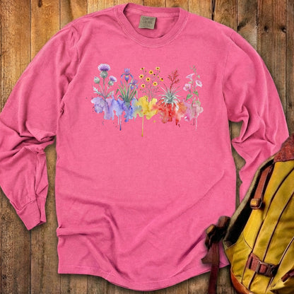 Watercolor Everglades Wildflowers Premium Long Sleeve