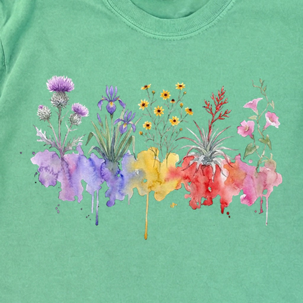Watercolor Everglades Wildflowers Premium Long Sleeve