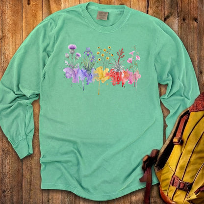 Watercolor Everglades Wildflowers Premium Long Sleeve