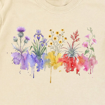 Watercolor Everglades Wildflowers Premium Long Sleeve