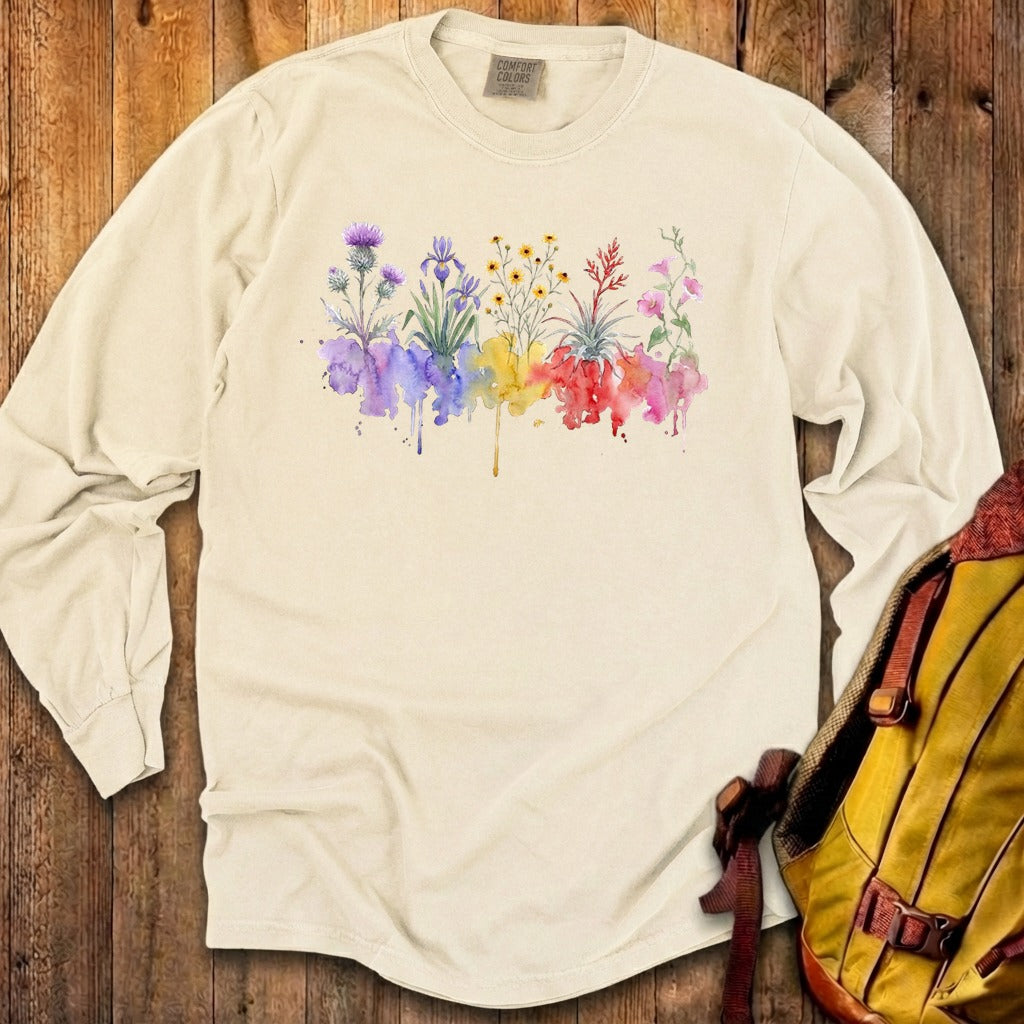 Watercolor Everglades Wildflowers Premium Long Sleeve