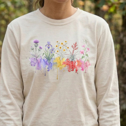 Watercolor Everglades Wildflowers Premium Long Sleeve