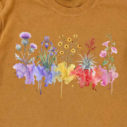 Watercolor Everglades Wildflowers Premium Long Sleeve