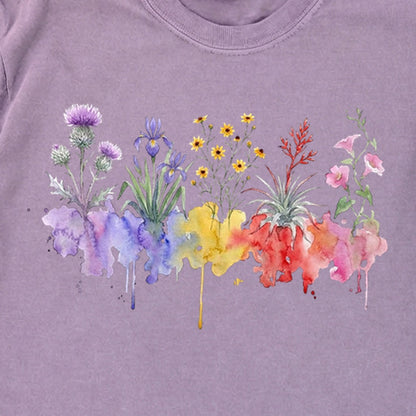 Watercolor Everglades Wildflowers Premium Long Sleeve