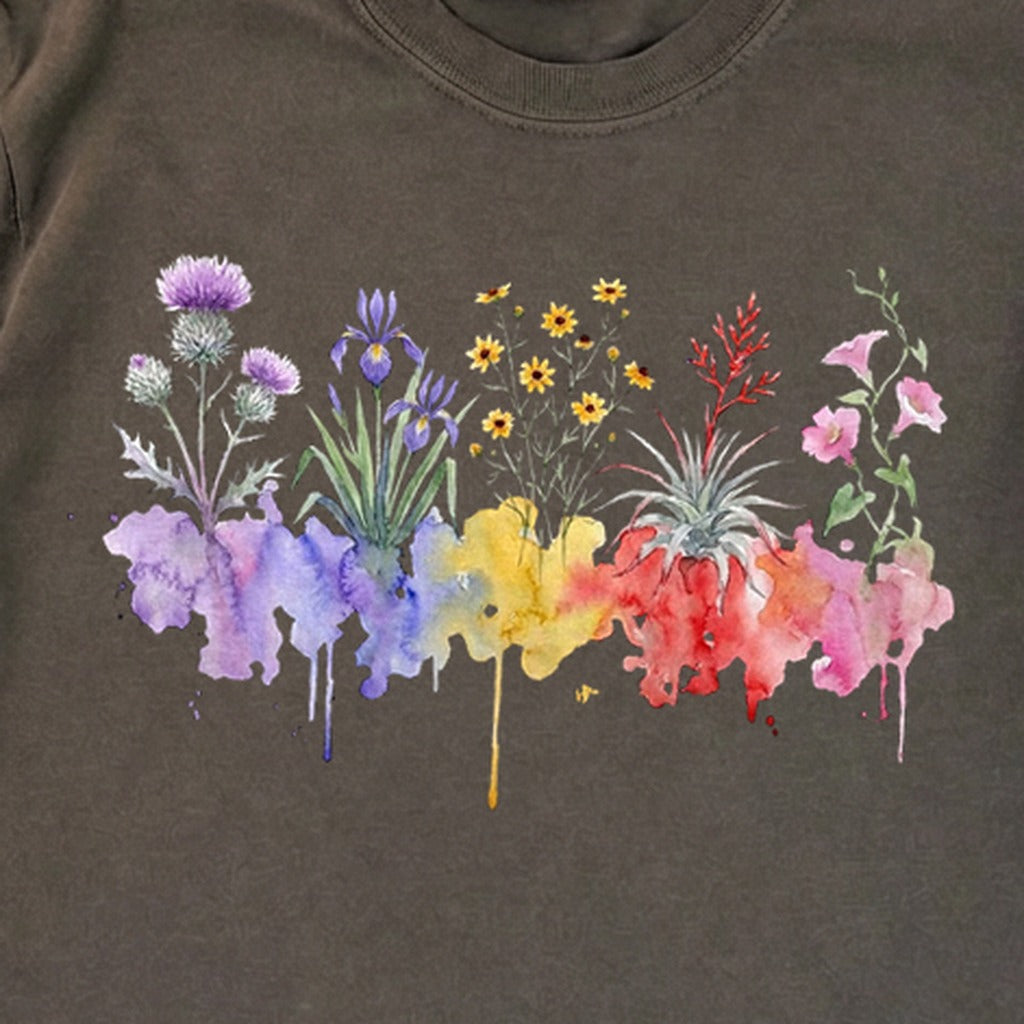 Watercolor Everglades Wildflowers Premium Long Sleeve