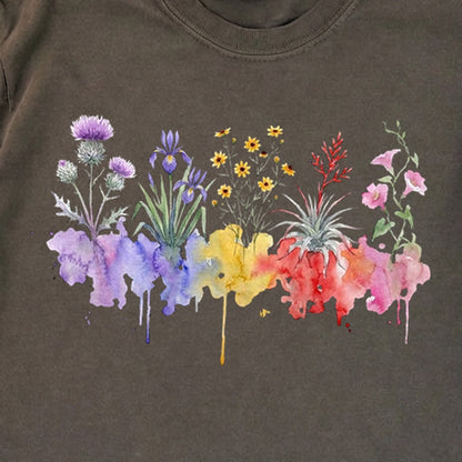 Watercolor Everglades Wildflowers Premium Long Sleeve
