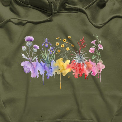 Watercolor Everglades Wildflowers Hoodie