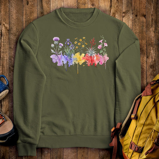 Watercolor Everglades Wildflowers Crewneck Sweatshirt