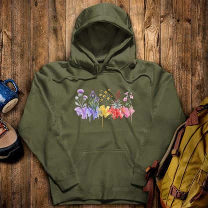 Watercolor Everglades Wildflowers Hoodie