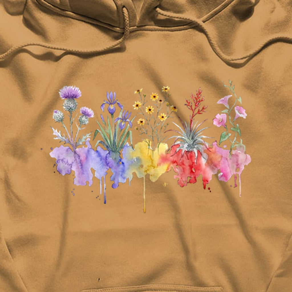 Watercolor Everglades Wildflowers Hoodie