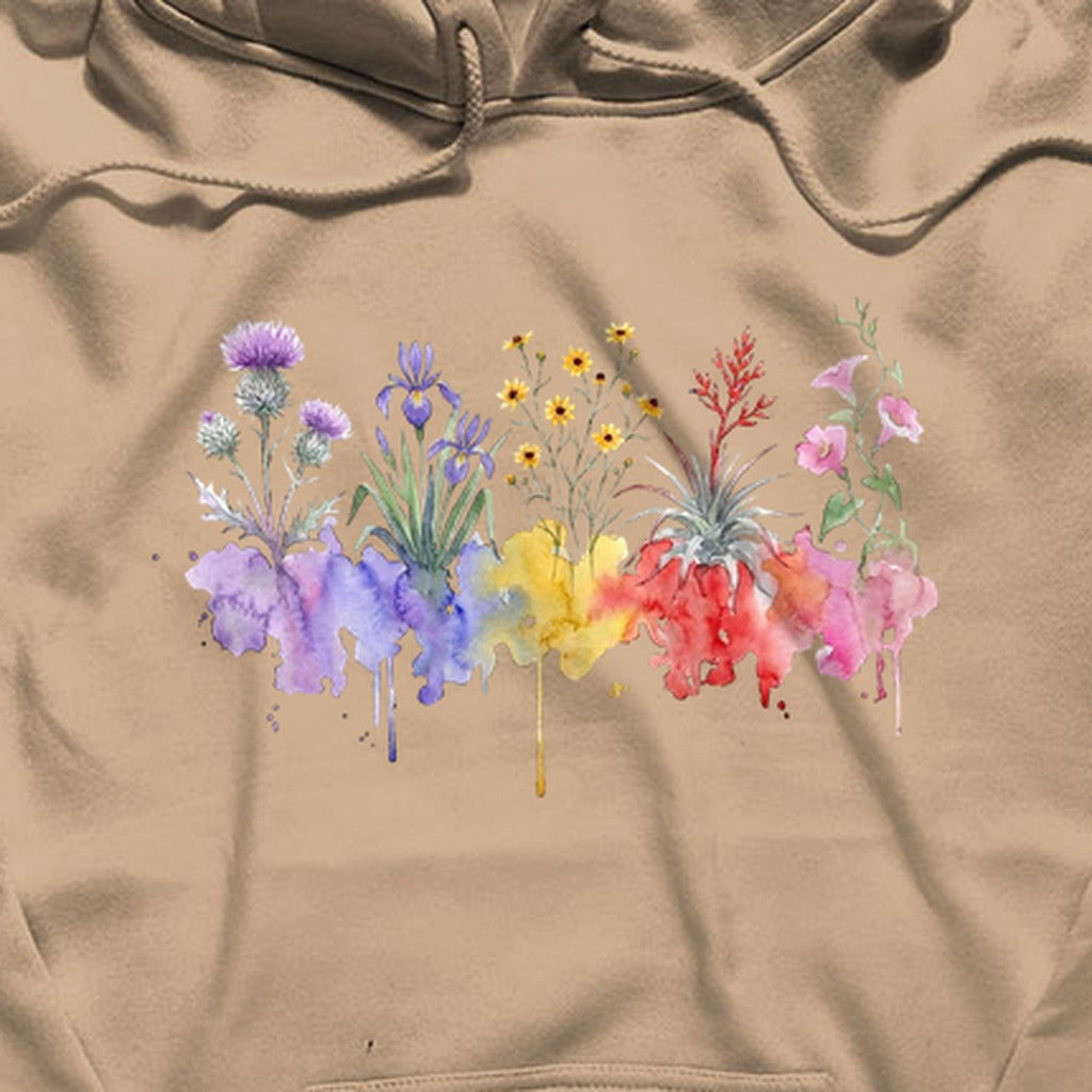 Watercolor Everglades Wildflowers Hoodie
