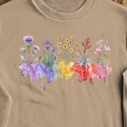 Watercolor Everglades Wildflowers Crewneck Sweatshirt