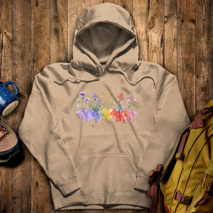Watercolor Everglades Wildflowers Hoodie