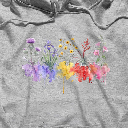 Watercolor Everglades Wildflowers Hoodie