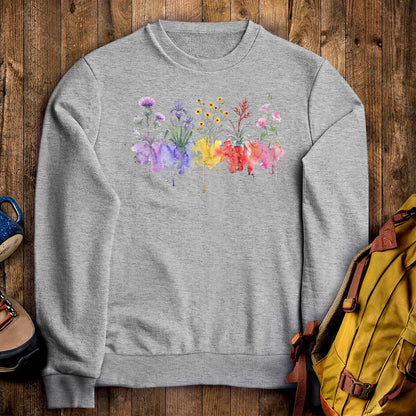 Watercolor Everglades Wildflowers Crewneck Sweatshirt
