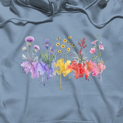 Watercolor Everglades Wildflowers Hoodie