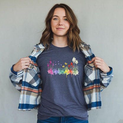 Watercolor Glacier Wildflowers T-Shirt
